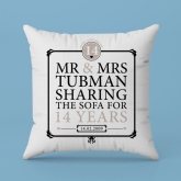 Thumbnail 2 - Personalised 14th Anniversary Sharing The Sofa Cushion