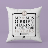 Thumbnail 4 - Personalised 14th Anniversary Sharing The Sofa Cushion