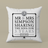 Thumbnail 2 - Personalised 3rd Anniversary Sharing The Sofa Cushion