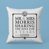Thumbnail 3 - Personalised 3rd Anniversary Sharing The Sofa Cushion