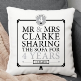 Thumbnail 1 - Personalised 4th Anniversary Sharing The Sofa Cushion