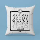 Thumbnail 2 - Personalised 4th Anniversary Sharing The Sofa Cushion