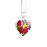 Thumbnail 2 - Mixed Flower Heart Pendant