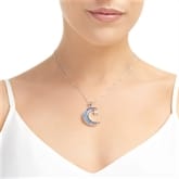 Thumbnail 2 - Forget Me Not Moon and Star Necklace