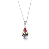 Thumbnail 1 - Real Flower Teardrop Pendant Necklace