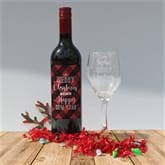 Thumbnail 1 - Merry Christmas Wine and Glass Set