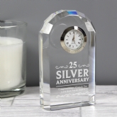 Thumbnail 5 - Engraved Silver Wedding Anniversary Mantel Clock