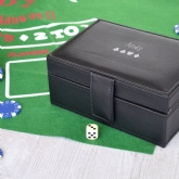 Thumbnail 1 - Personalised Poker Set in Faux Leather Box