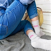 Thumbnail 2 - Personalised Birth Year Embroidered Snug Socks