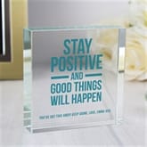 Thumbnail 1 - Personalised "Stay Positive and Good Things Will Happen" Glass Token