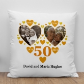 Thumbnail 1 - Personalised Then and Now Golden Anniversary Photo Cushion