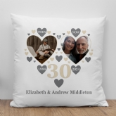 Thumbnail 1 - Personalised Then and Now Pearl Anniversary Photo Cushion