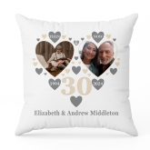 Thumbnail 2 - Personalised Then and Now Pearl Anniversary Photo Cushion