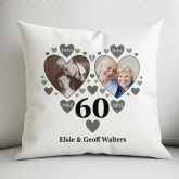 Thumbnail 1 - Personalised Then and Now Diamond Anniversary Photo Cushion