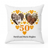Thumbnail 2 - Personalised Then and Now Golden Anniversary Photo Cushion