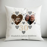 Thumbnail 1 - Personalised Then and Now Pearl Anniversary Photo Cushion