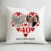Thumbnail 1 - Personalised Then and Now Ruby Anniversary Photo Cushion