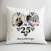 Thumbnail 1 - Personalised Then and Now Silver Anniversary Photo Cushion