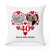 Thumbnail 2 - Personalised Then and Now Ruby Anniversary Photo Cushion