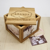 Thumbnail 2 - Personalised Name in Cloud Oak Photo Keepsake Box