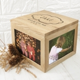 Thumbnail 5 - Personalised Name in Cloud Oak Photo Keepsake Box