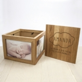 Thumbnail 6 - Personalised Name in Cloud Oak Photo Keepsake Box