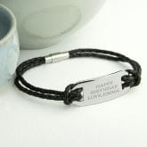 Thumbnail 2 - Personalised Men's Statement Leather Bracelet