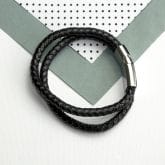 Thumbnail 5 - Personalised Men's Dual Leather Bracelet