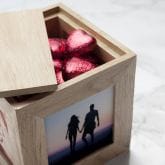 Thumbnail 2 - Personalised Couple's Names Oak Photo Cube