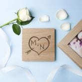 Thumbnail 2 - Personalised Carved Heart Oak Photo Cube