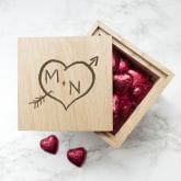 Thumbnail 3 - Personalised Carved Heart Oak Photo Cube