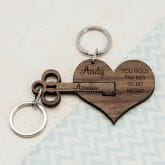 Thumbnail 1 - Personalised Key to My Heart Keyring Set