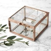 Thumbnail 1 - Personalised Rose Gold Glass Trinket Box