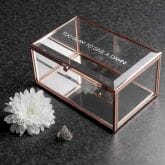 Thumbnail 1 - Personalised Rose Gold Glass Jewellery Box