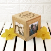 Thumbnail 1 - Personalised Oak Photo Cube For Mum