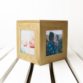 Thumbnail 3 - Personalised Oak Photo Cube For Mum