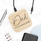 Thumbnail 1 - Personalised "in Charge" Bamboo Wireless Charger