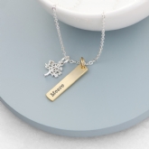 Thumbnail 3 - Personalised Tree Of Life Vertical Bar Necklace