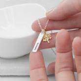Thumbnail 4 - Personalised Tree Of Life Vertical Bar Necklace