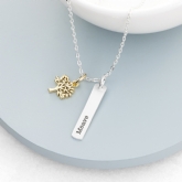 Thumbnail 6 - Personalised Tree Of Life Vertical Bar Necklace