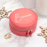 Thumbnail 2 - Personalised Round Jewellery Case