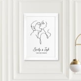 Thumbnail 6 - Personalised Romantic Modern  Line Art Framed Print