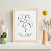 Thumbnail 7 - Personalised Romantic Modern  Line Art Framed Print