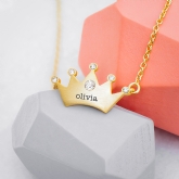 Thumbnail 10 - Personalised Kids Princess Crown Necklaces