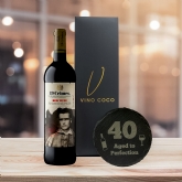 Thumbnail 3 - 19 Crimes Red Wine & Sauvignon Blanc Gift Sets with 40th Birthday Slate Coaster