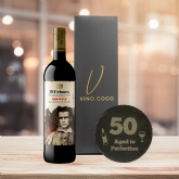 Thumbnail 3 - 19 Crimes Red Wine & Sauvignon Blanc Gift Sets with 50th Birthday Slate Coaster