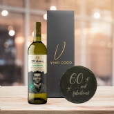 Thumbnail 9 - 19 Crimes Red Wine & Sauvignon Blanc Gift Sets with 60th Birthday Slate Coaster