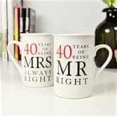 Thumbnail 1 - 40 Years Of Being Right Anniversary Mug