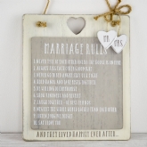 Thumbnail 2 - Love Story Marriage Rules Hanging Sign