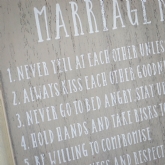 Thumbnail 5 - Love Story Marriage Rules Hanging Sign